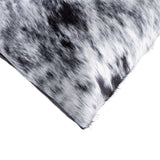 18" X 18" X 5" Salt And Pepper Black And White Cowhide Pillow