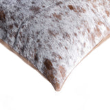 18" X 18" X 5" Salt And Pepper Brown And White Cowhide Pillow