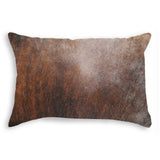 12" X 20" X 5" Brown Cowhide Pillow