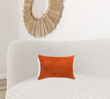 12" X 20" X 5" Orange Cowhide Pillow