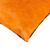 12" X 20" X 5" Orange Cowhide Pillow