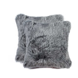 18" X 18" X 5" Gray Sheepskin Pillow 2 Pack