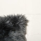 18" X 18" X 5" Gray Sheepskin Pillow 2 Pack