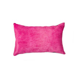 12" X 20" X 5" Fuchsia Cowhide Pillow