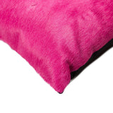 12" X 20" X 5" Fuchsia Cowhide Pillow