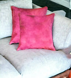 18" X 18" X 5" Fuschia Cowhide Pillow 2 Pack