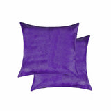 18 X 18 Purple Cowhide Throw Pillow