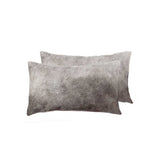 12" X 20" X 5" Gray Cowhide Pillow 2 Pack