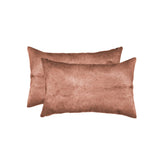 12" X 20" X 5" Brown Cowhide Pillow 2 Pack