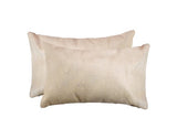 12" X 20" X 5" Tan Cowhide Pillow 2 Pack