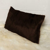 12" X 20" X 5" Chocolate Cowhide Pillow 2 Pack