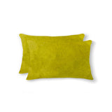 12" X 20" X 5" Yellow Cowhide Pillow 2 Pack