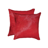 18" X 18" X 5" Wine Cowhide Pillow 2 Pack