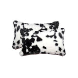 12" X 20" X 5" Sugarland Black And White Faux Pillow 2 Pack