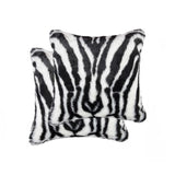 18" X 18" X 5" Denton Zebra Black And White Faux Pillow 2 Pack