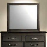 35" Gray Oak Framed Accent Mirror