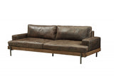 95" Chocolate And Dark Brown Top Grain Leather Sofa