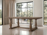 84" Brown Solid Wood Dining Table