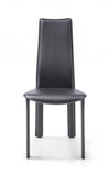 Set Of 4 Modern Dining Black Faux Leather Dining Chairs