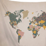 Adventure Awaits World Map Wall Hanging Tapestry