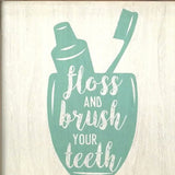 Floss Flush Wipe Wash Metal And Wood Framed Wall Art