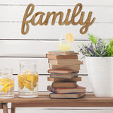 Family Life Natural Wood Script Wall Decor