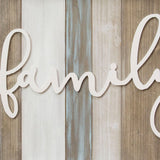 Distressed Family White Wood Wall Decor