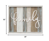 Distressed Family White Wood Wall Decor