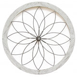 Distressed Chic Flower Metal And Wood Wall Decor