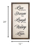 Live Dream Laugh Happy Love Wood And Metal Wall Decor