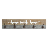 Distressed Home Sweet Home Wood Coat Rack Wall Hanging