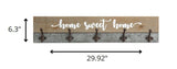 Distressed Home Sweet Home Wood Coat Rack Wall Hanging