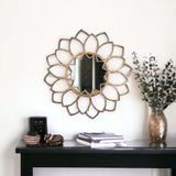 Distressed Antique Bronze Solid Metal Wall Mirror