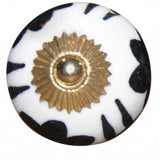 1.5" X 1.5" X 1.5" Black White And Gold Knobs 8 Pack