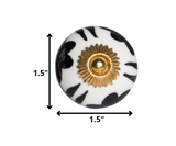 1.5" X 1.5" X 1.5" White Black And Yellow Knobs 12 Pack