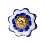 1.5" X 1.5" X 1.5" White Blue And Gold Knobs 12 Pack