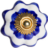 1.5" X 1.5" X 1.5" White Blue And Gold Knobs 12 Pack