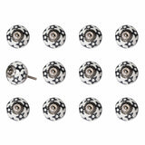 1.5" X 1.5" X 1.5" White Black And Silver Knobs 12 Pack