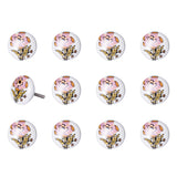 Floral White And Pink Set Of 12 Knobs