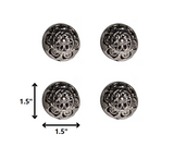 1.5" X 1.5" X 1.5" Black And Chrome Knobs 12 Pack