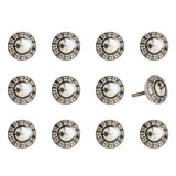 1.5" X 1.5" X 1.5" Cream Black And Gray Knobs 12 Pack