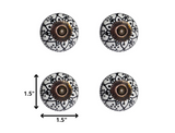 1.5" X 1.5" X 1.5" Black White Copper Knobs 12 Pack