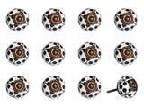 1.5" X 1.5" X 1.5" Black White And Cooper Knobs 12 Pack