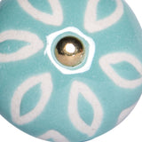 1.5" X 1.5" X 1.5" Turquoise White And Gold Knobs 12 Pack