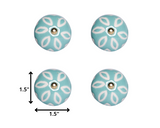 1.5" X 1.5" X 1.5" Turquoise White And Gold Knobs 12 Pack