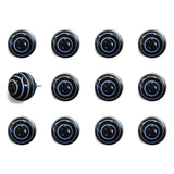 1.5" X 1.5" X 1.5" Black And Light Blue Knobs 12 Pack