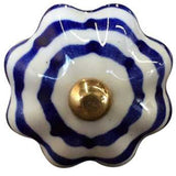 1.5" X 1.5" X 1.5" White Blue And Copper Knobs 12 Pack