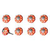 1.5" X 1.5" X 1.5" Hues Of Orange White And Silver Knobs 8 Pack