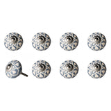 1.5" X 1.5" X 1.5" Hues Of Gray Cream And Silver Knobs 8 Pack