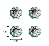 1.5" X 1.5" X 1.5" Hues Of White Green And Black Knobs 8 Pack